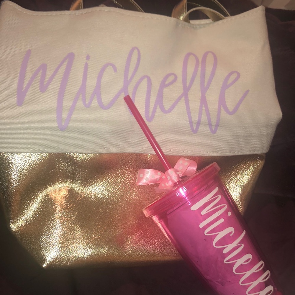 Tote bag with tumbler cup!